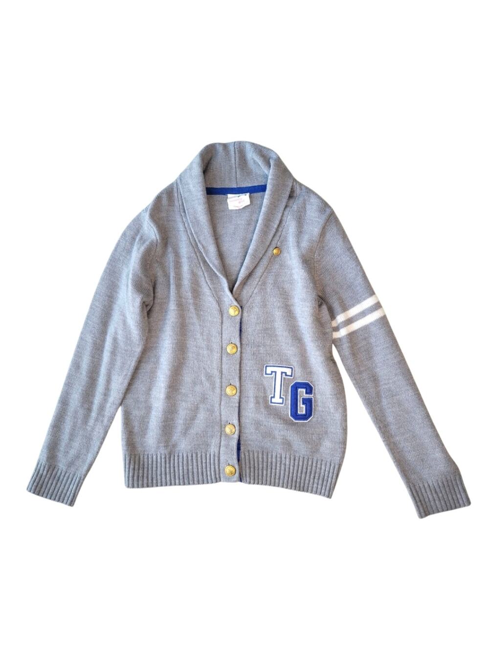 Tommy Girl Gray Cardigan Sweater Logo XL
